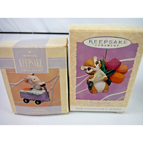 Lot Of 5 Vtg Hallmark Ornaments Pastal Colors Bunnies Chicks - Picture 3 of 4